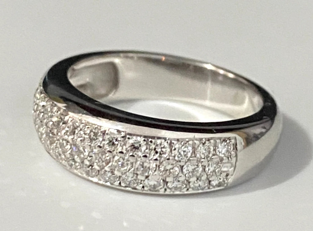 14K White Gold & 0.45CT Diamond Pave Anniversary Ring Size J - 4 5/8