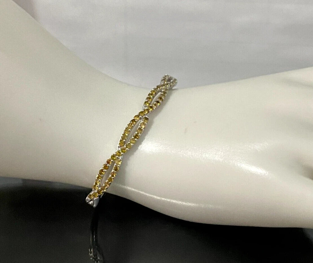 9K White Gold & 2.14CT Sphene Pave Set Bangle