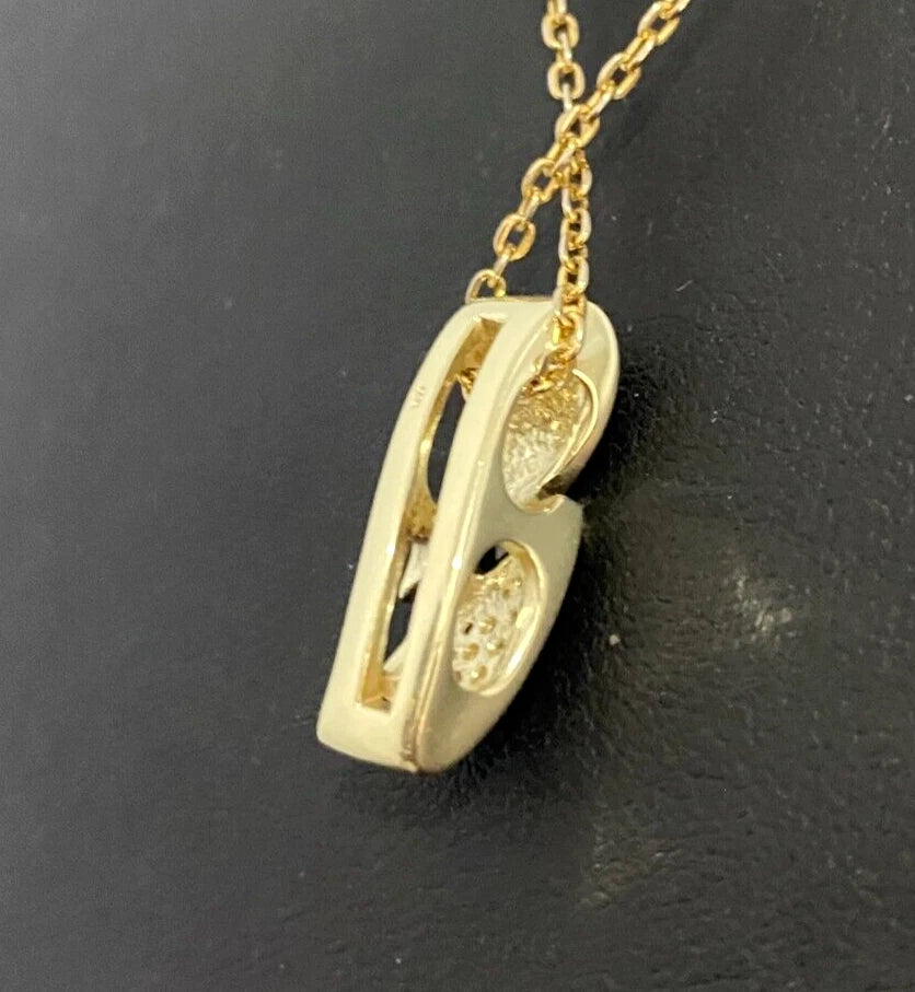 14K Yellow Gold W/ Sapphire & 0.24CT Diamond Pave Set Pendant