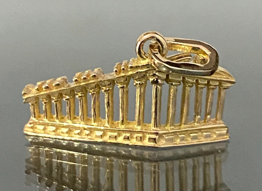 18K Yellow Gold Parthenon Acropolis Pendant