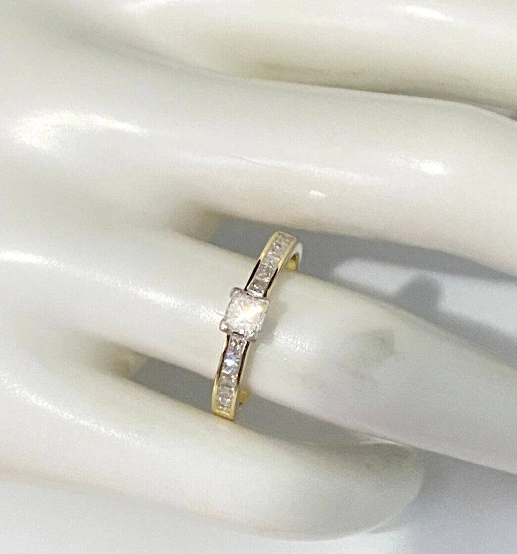18K Yellow Gold & 0.75CT Diamond Engagement Ring Size M 1/2 - 6 1/4