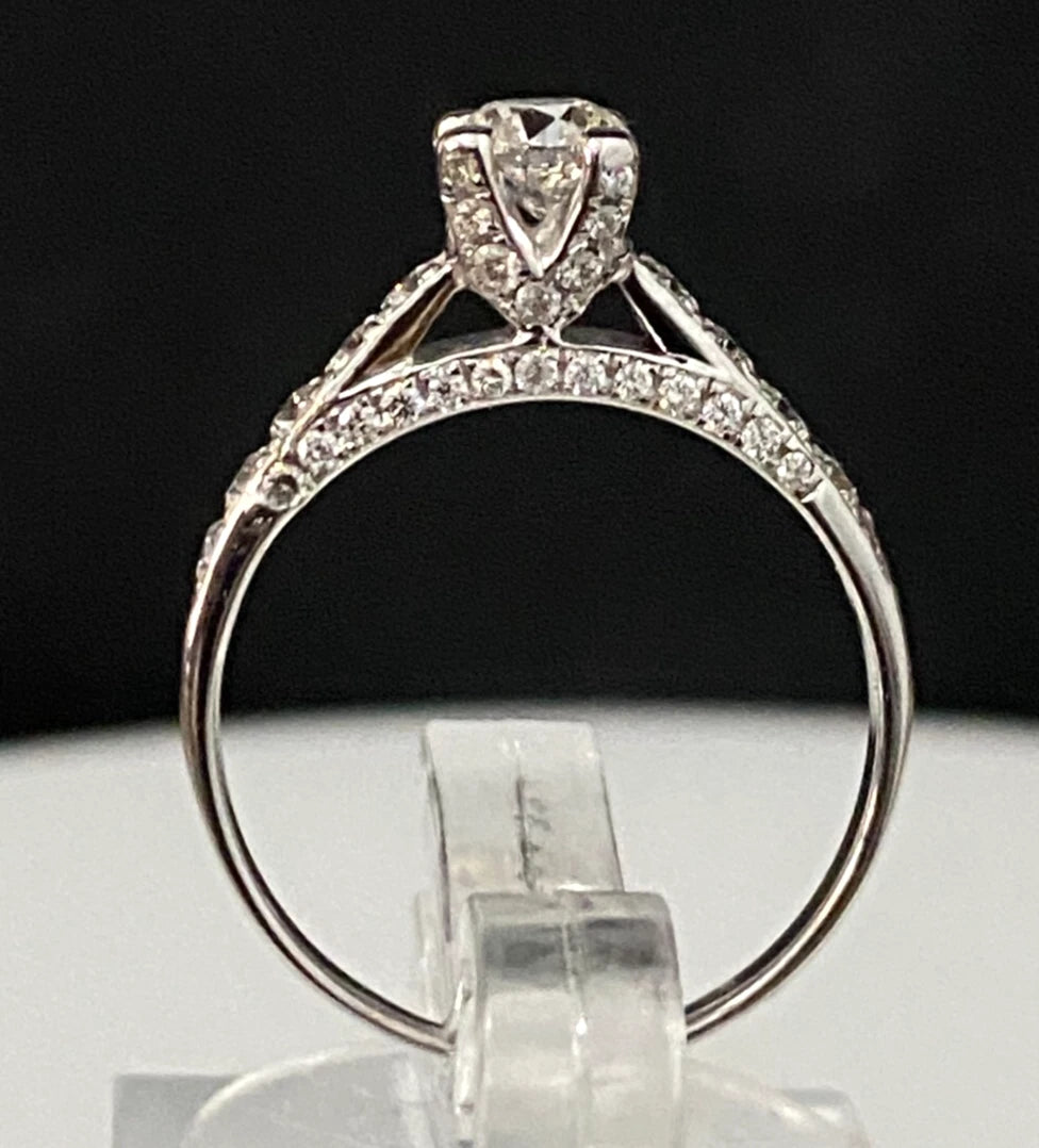 10K White Gold and 0.75CT Diamond Engagement Ring Size L - 5 1/2