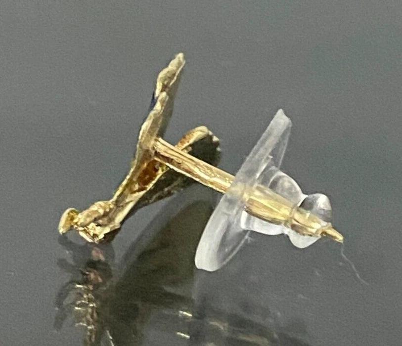 9K Yellow Gold & Enamel Butterfly Tie Pin