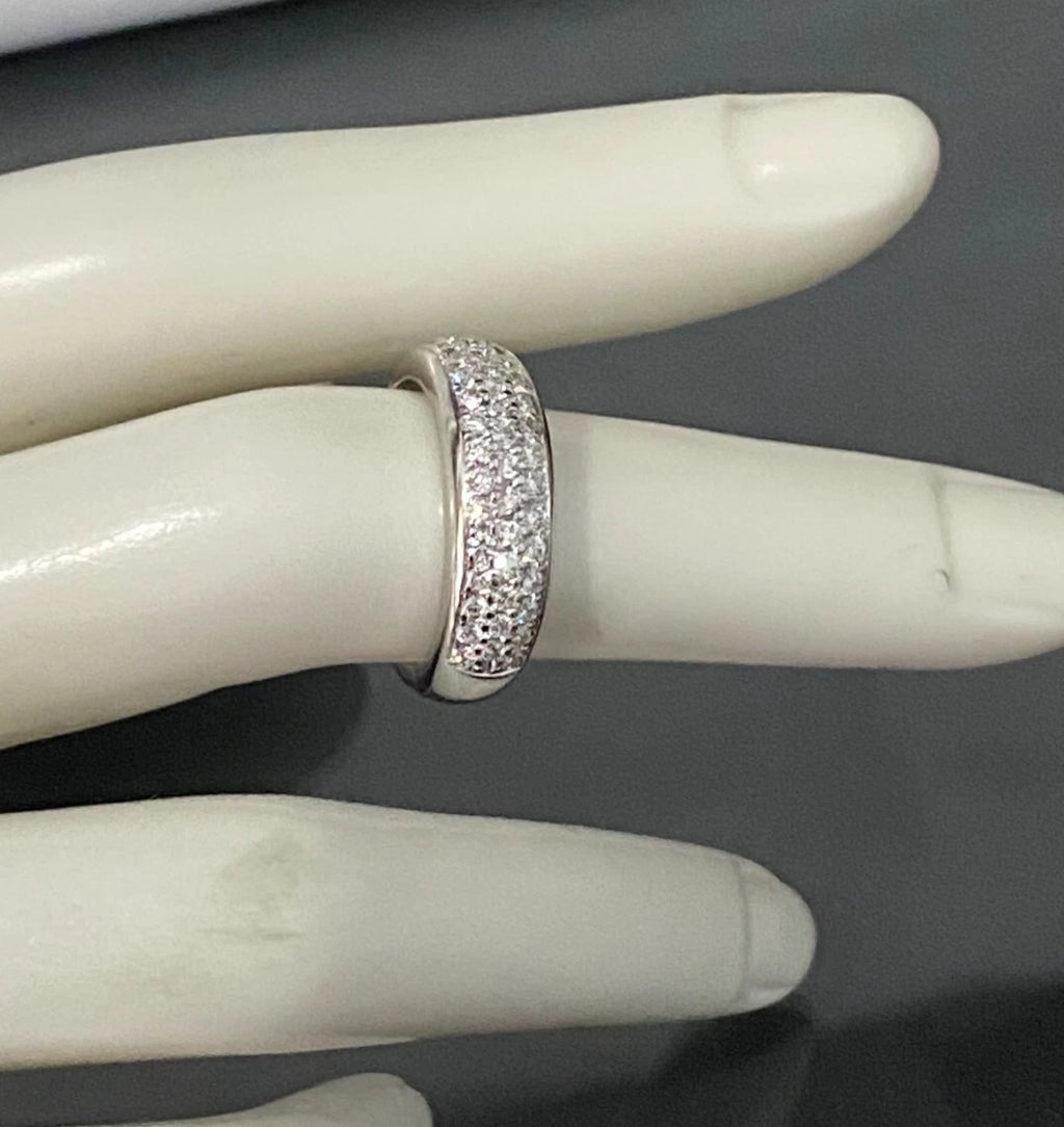 14K White Gold & 0.45CT Diamond Pave Anniversary Ring Size J - 4 5/8