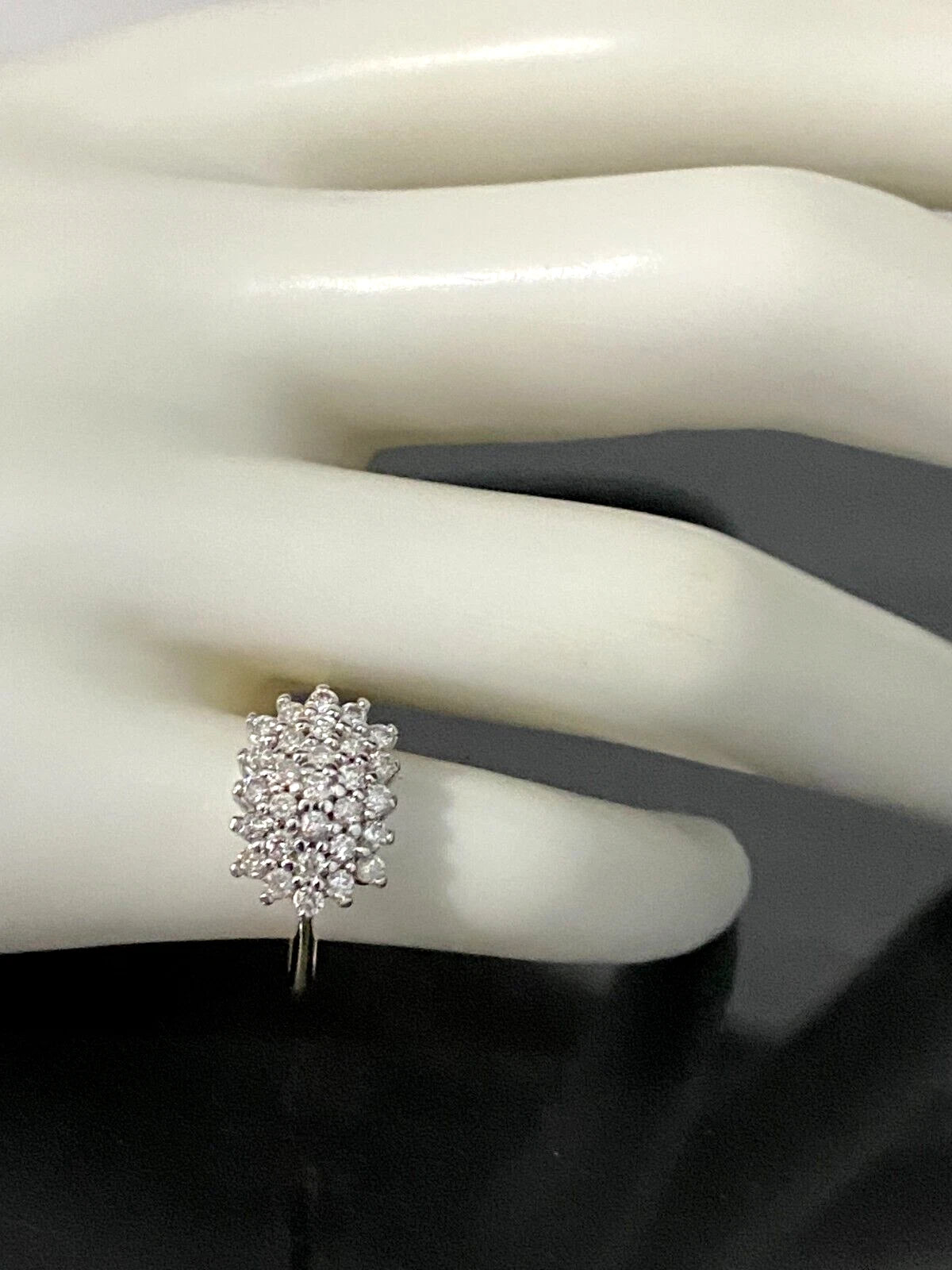 9K Yellow Gold & 0.50CT Diamond Cluster Ring Size K - 5 1/8