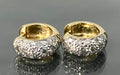 9K yellow Gold & 0.20CT Diamond Pave Set Huggie Hoop Earrings