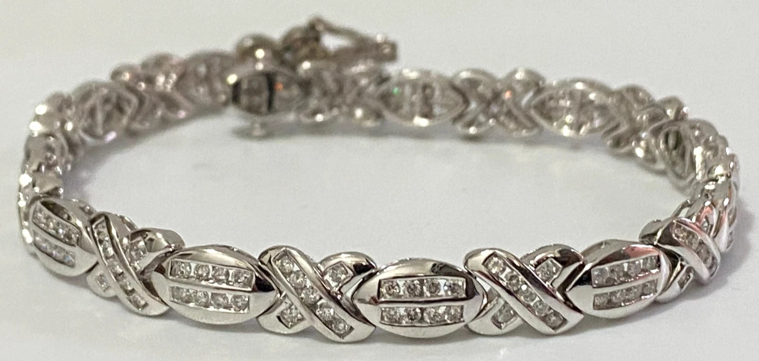 14K White Gold 1.50ct Diamond Channel-Set Bracelet