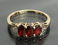 9ct Yellow Gold with 0.93CT Ruby Three Stone Ring Size K 1/2 (US 5.5)