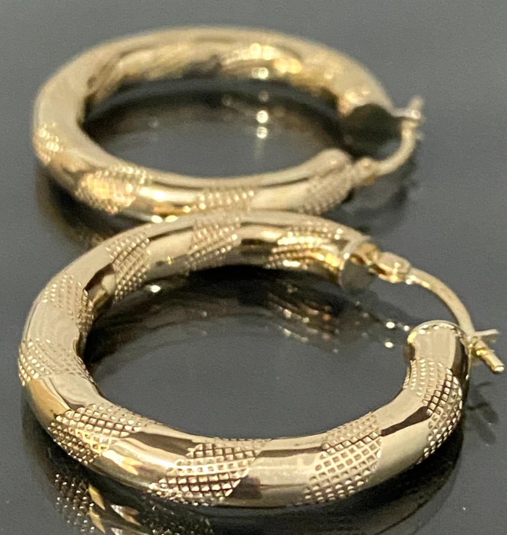 Italian 9K Yellow Gold Hoop Earrings 27.0mm