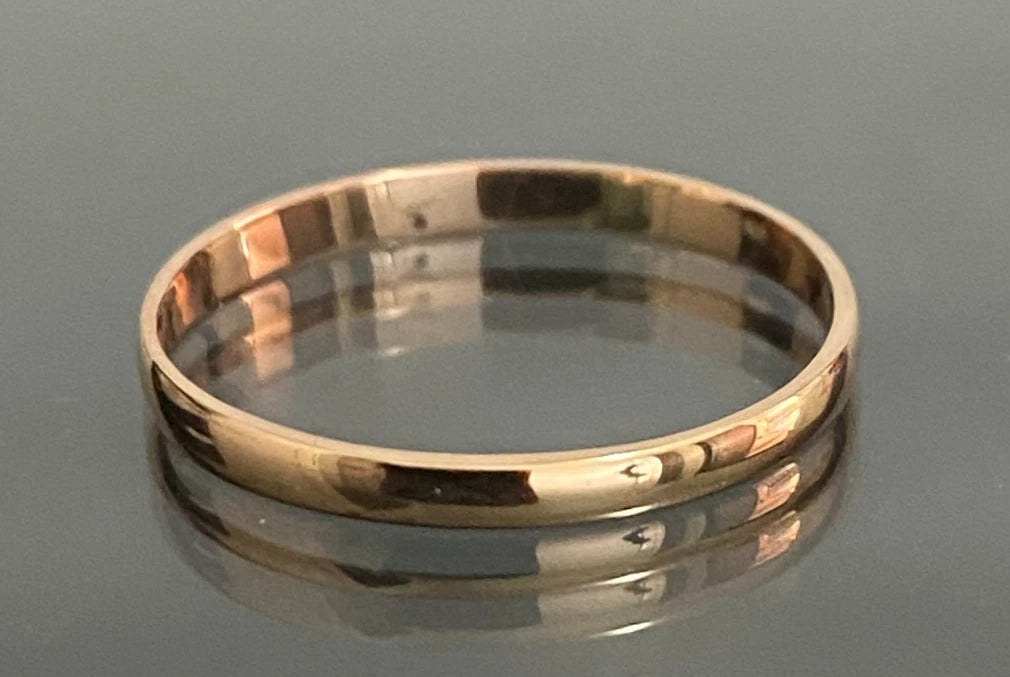 18K Rose Gold Plain Wedding Band Ring Size N (US 6.75)