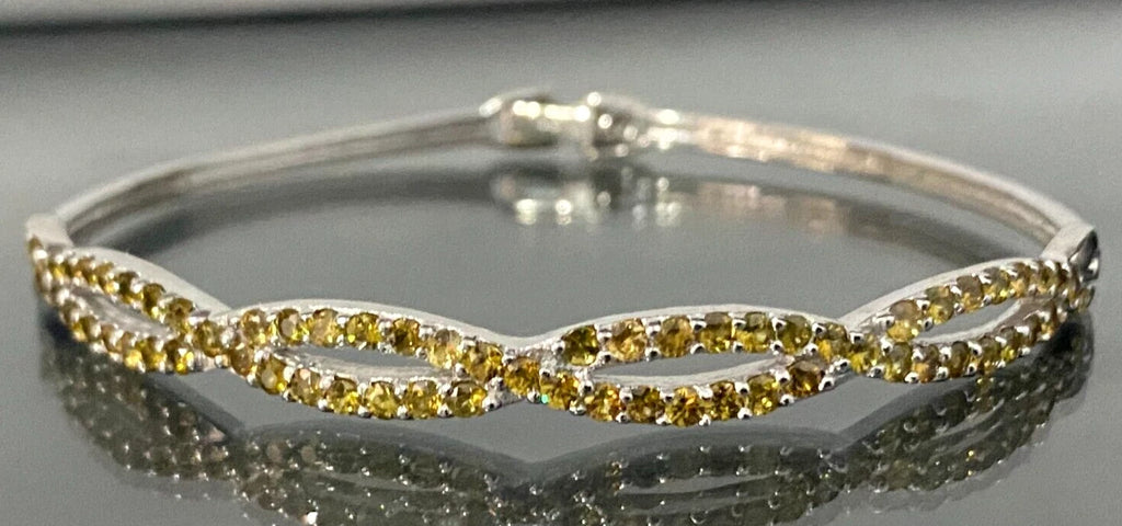 9K White Gold & 2.14CT Sphene Pave Set Bangle