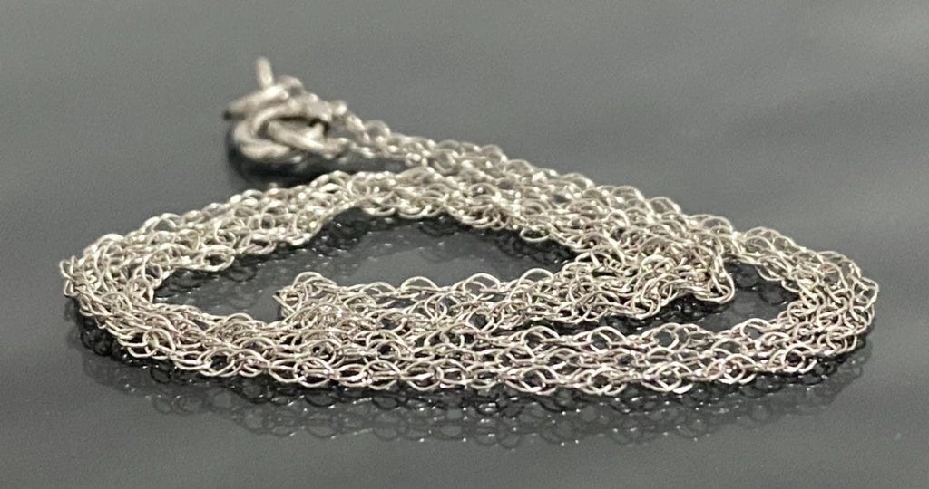9K White Gold Prince of Wales Link Chain Necklace 46cm Long