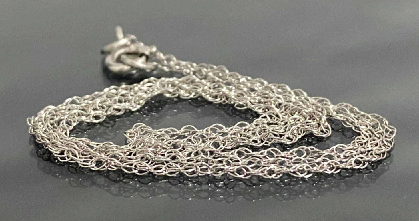 9K White Gold Prince of Wales Link Chain Necklace 46cm Long