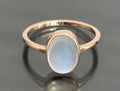 Antique 9K Rose gold Moonstone Bezel Set Ring - Size N 1/2 (US 7)