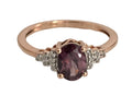 9ct Rose Gold Spinel & Diamond Engagement Ring Size J (US 4.75)