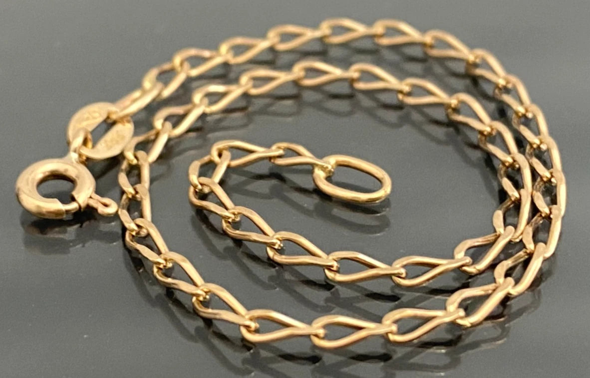 9K Rose Gold Curb Link Bracelet 20cm Long