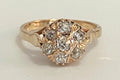 Antique 18K Yellow Gold & 0.70CT Old Mine Diamond Cluster Ring Size M (US 6.25)