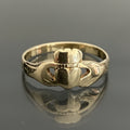 Vintage 9K Yellow Gold Traditional Claddagh Ring Size M (US 6.25)