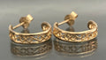 9CT Yellow Gold Filigree Openwork Half Hoop Earrings