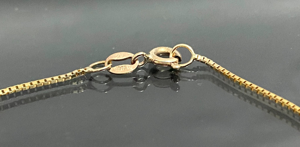 9ct Yellow Gold Box Link Bracelet 19cm Long