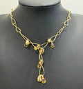 Italian 14K Yellow Gold & Citrine Drops Necklace 43.50cm Long