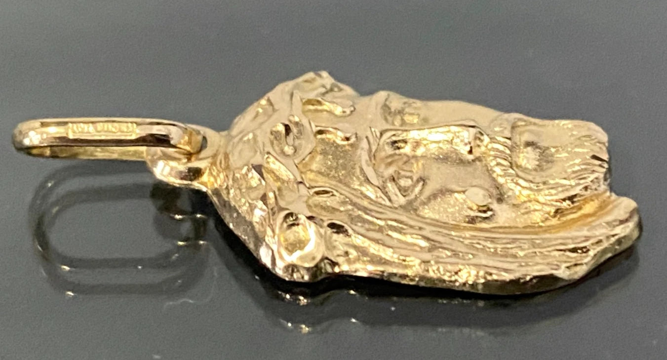 18K Yellow Gold Jesus face Charm/ Pendant