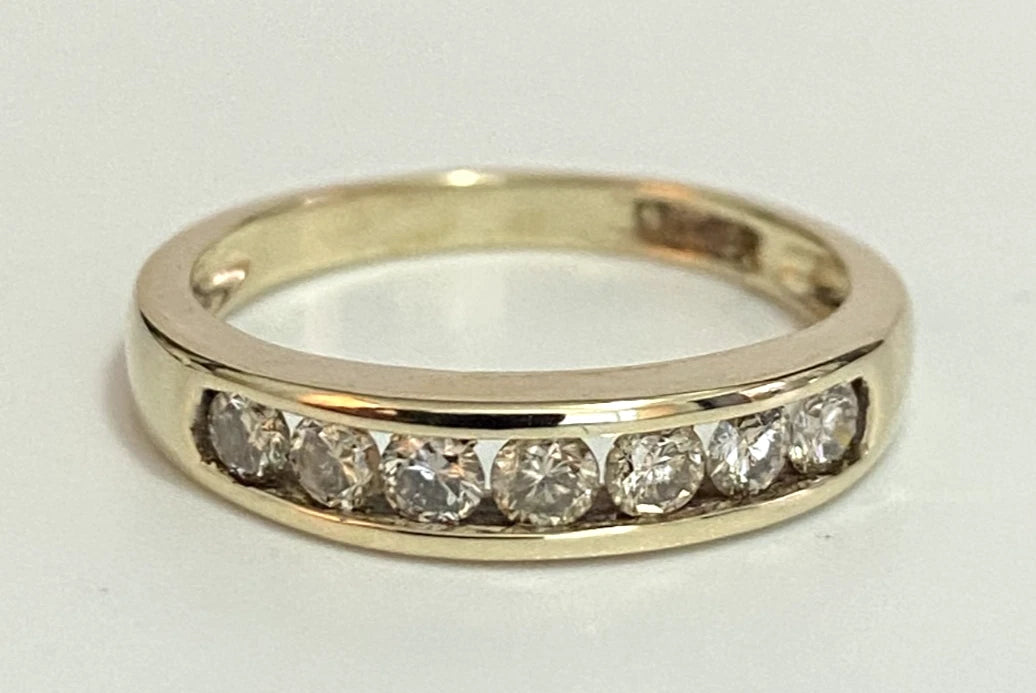 9K Yellow Gold & 0.50CT Diamond Eternity Channel Set Ring Size O (US 7.15)
