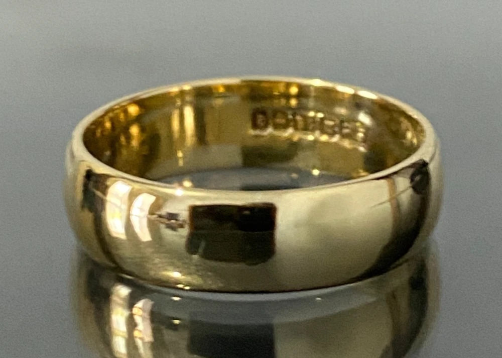 18K Yellow Gold Wedding Band Ring C1965 Size N - 6 3/4
