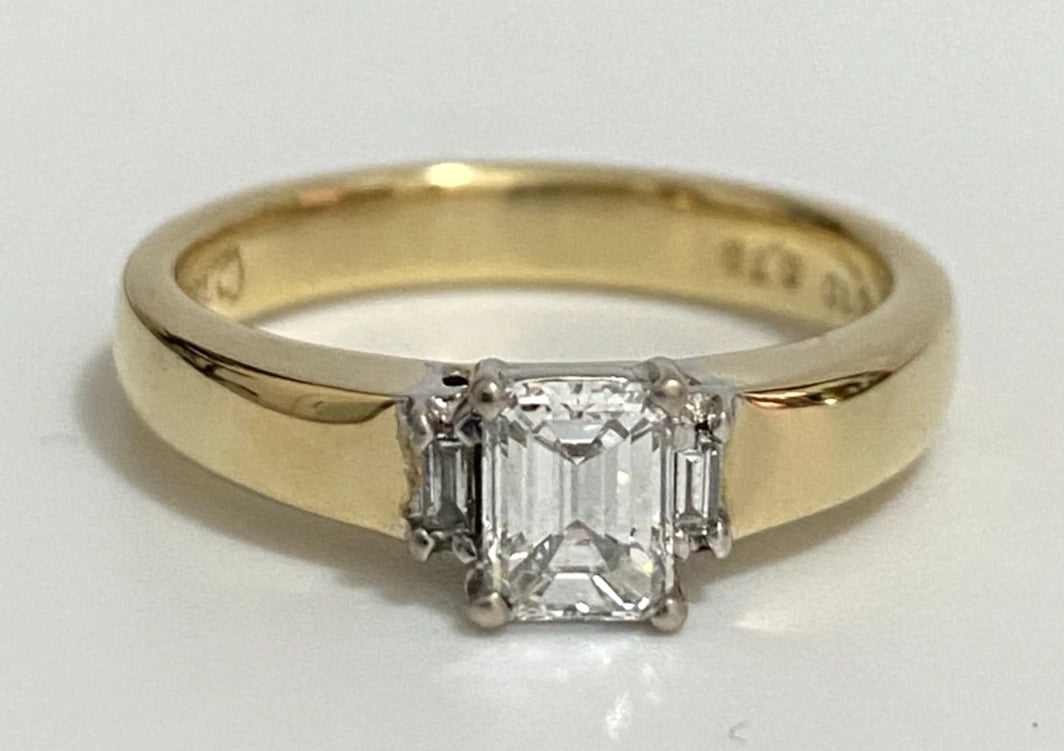 18K Yellow Gold & Diamond Solitaire Engagement Ring - Size T (US 9.75)