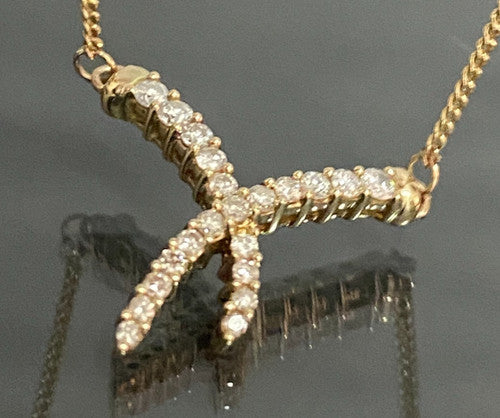 9K Yellow Gold & 0.50CT Diamond Y-shaped Drop Design Chain Necklace
